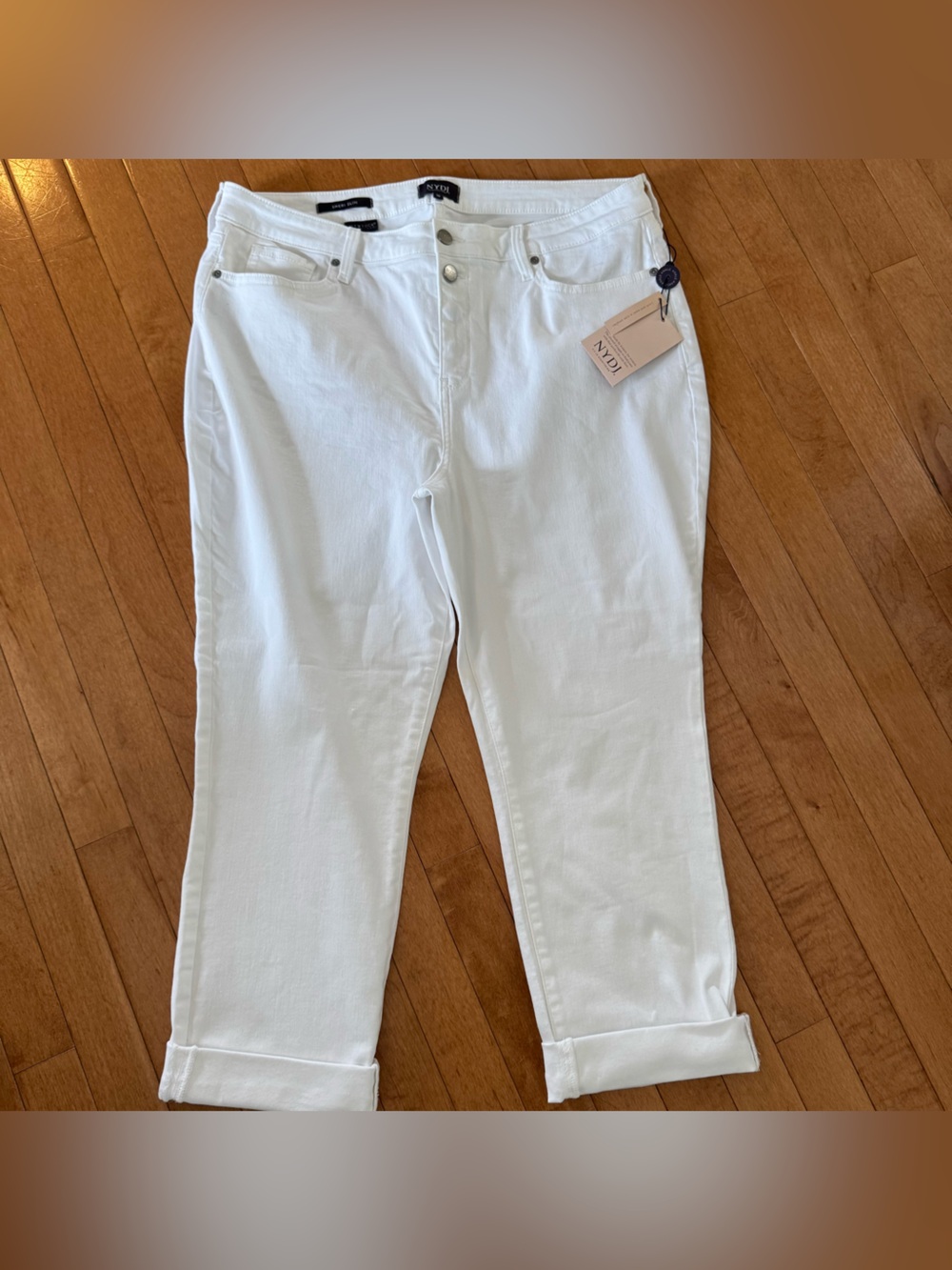 NWT NYDJ Size 16 White Ankle Stretch Jeans - Sheri Ankle